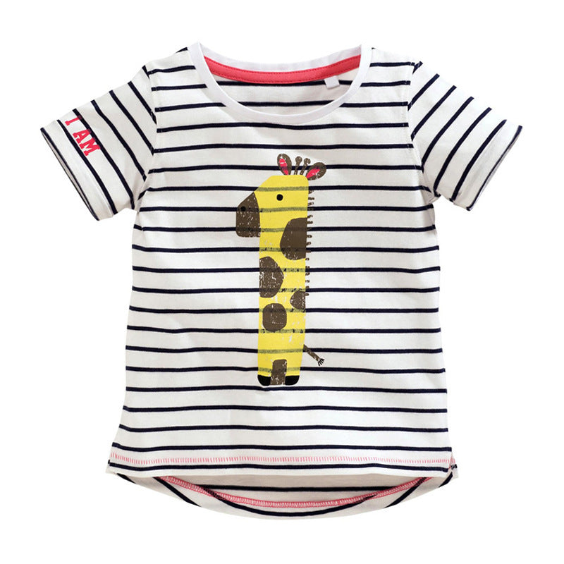 Baby Girls Simple Short-sleeved T-shirt - I Love Goods