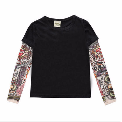Tattoo long sleeve stitching top - I Love Goods