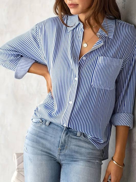 Classic Striped Long-Sleeve Shirt - I Love Goods