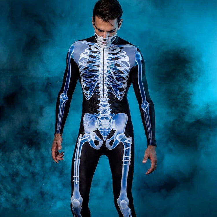 Spooky Skeleton 3D Print Bodysuit - I Love Goods