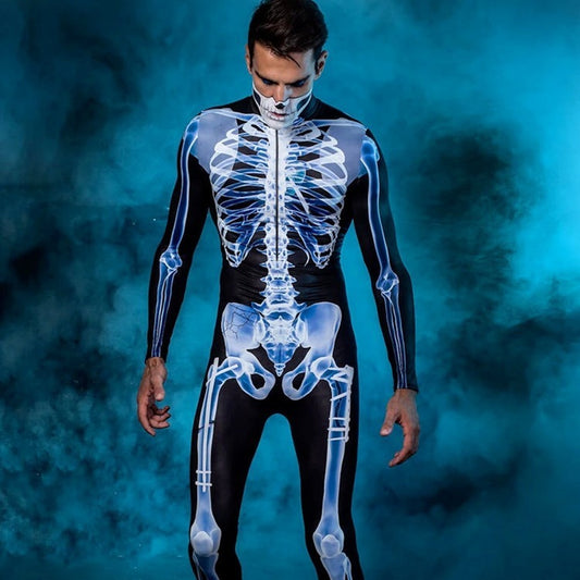 Spooky Skeleton 3D Print Bodysuit - I Love Goods