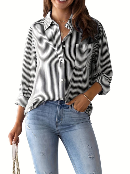 Classic Striped Long-Sleeve Shirt - I Love Goods