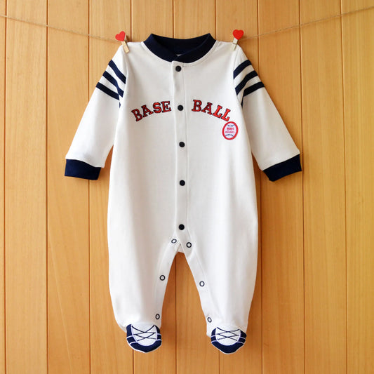 Baseball Style Cotton Coverall (Newborn-Toddler) - I Love Goods