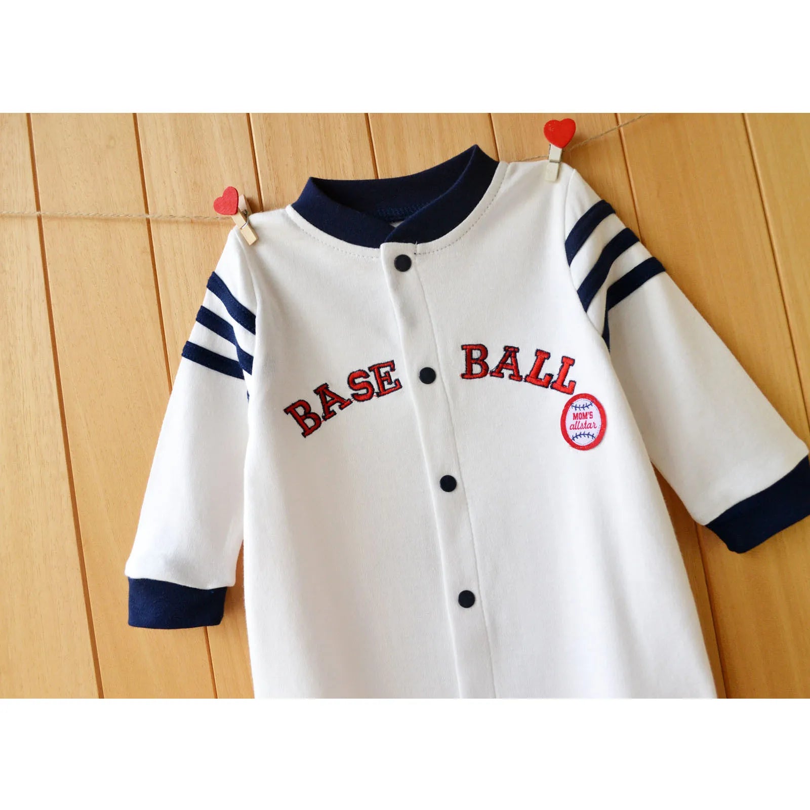 Baseball Style Cotton Coverall (Newborn-Toddler) - I Love Goods