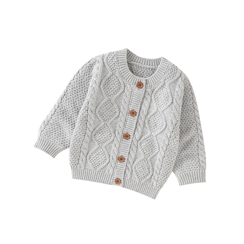 Knitted Cotton Baby Cardigan Sweater 0-3Y - I Love Goods