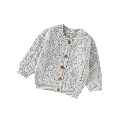 Knitted Cotton Baby Cardigan Sweater 0-3Y - I Love Goods