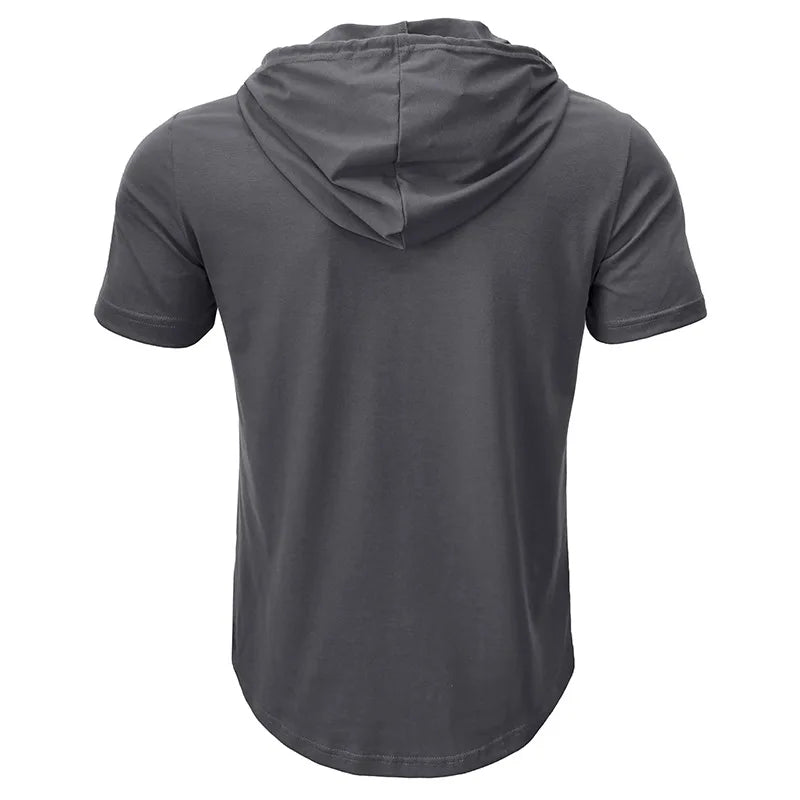 American-Style Henley Hooded T-Shirt - I Love Goods