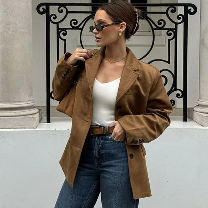 Vintage Suede Blazer for Women - I Love Goods