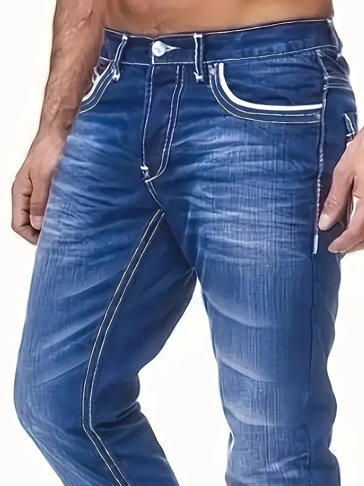 Cozy Blue Stretch Denim Jeans - I Love Goods