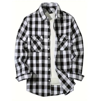 Classic Flannel Plaid Button-Down Shirt - I Love Goods