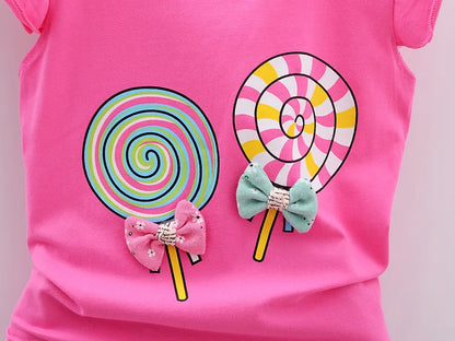 Sweet Treat Style: Girls 2PC Shorts Set - I Love Goods