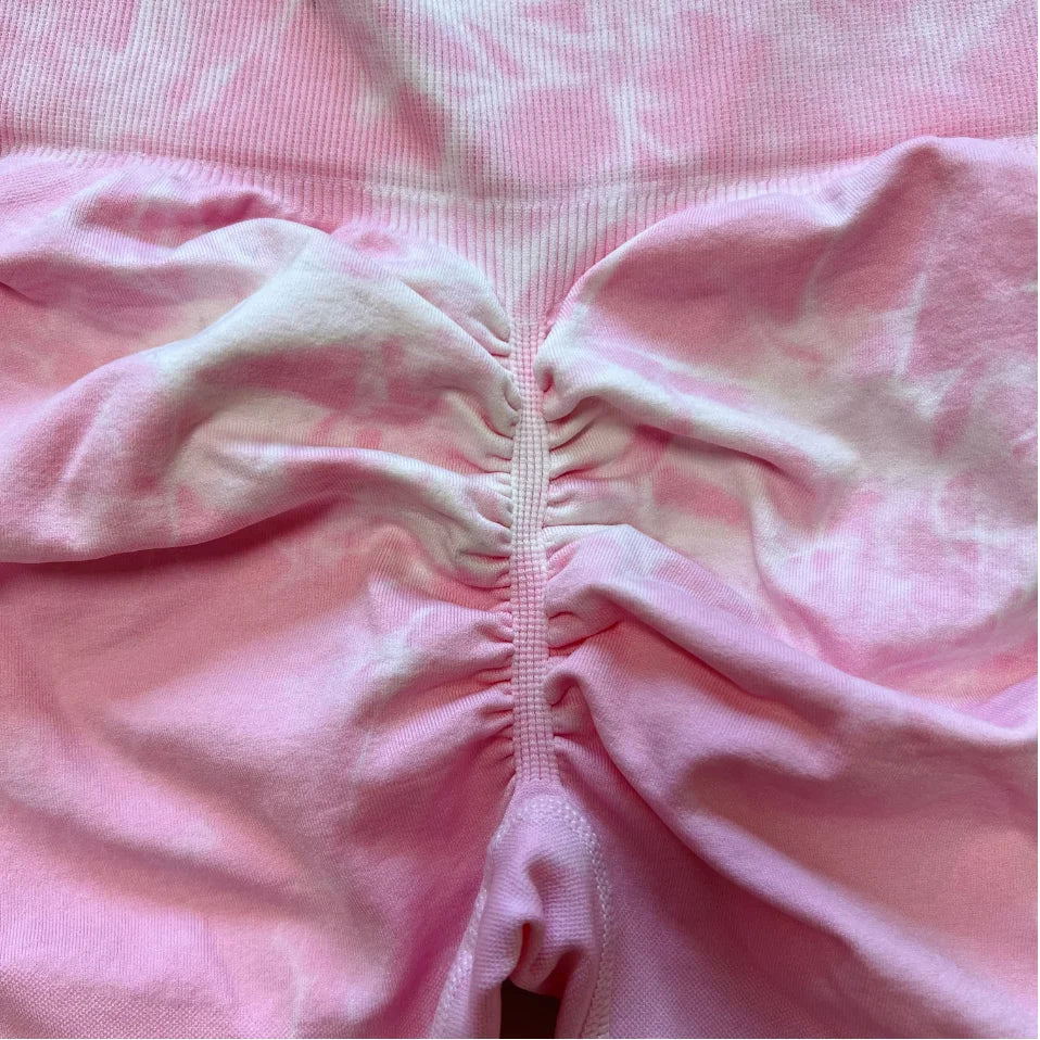 High-Waist Scrunch Tie-Dye Leggings - I Love Goods