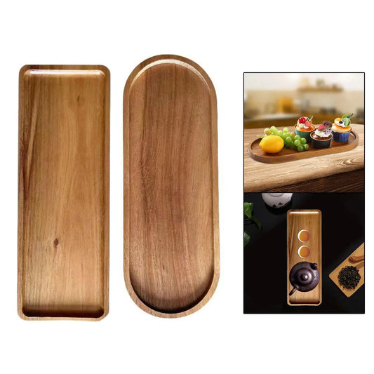 Kesoto Wooden Serving Platter Tableware Dessert Plates - I Love Goods