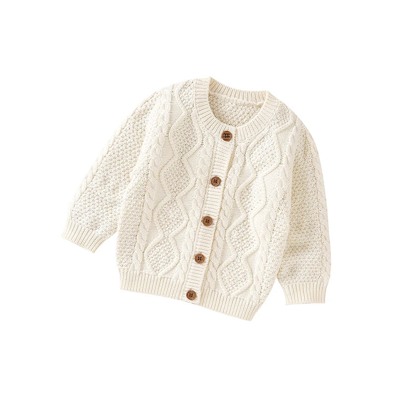 Knitted Cotton Baby Cardigan Sweater 0-3Y - I Love Goods