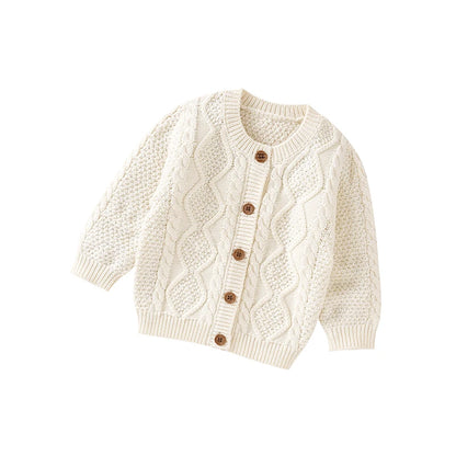 Knitted Cotton Baby Cardigan Sweater 0-3Y - I Love Goods