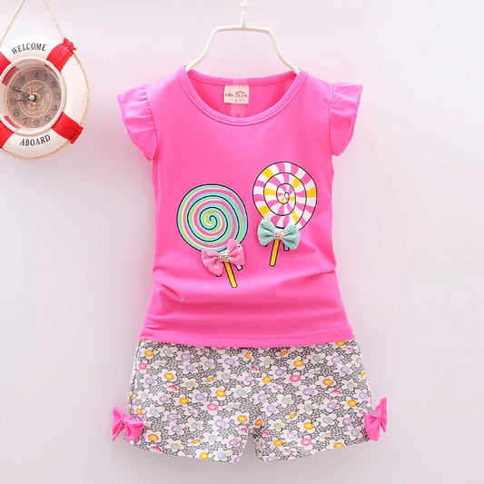 Sweet Treat Style: Girls 2PC Shorts Set - I Love Goods