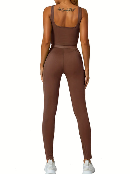Ultimate High-Stretch Sporty Two-Piece Set for Women (Cropped Tank & Leggings) - I Love Goods
