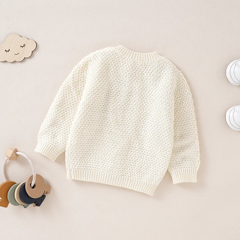 Knitted Cotton Baby Cardigan Sweater 0-3Y - I Love Goods