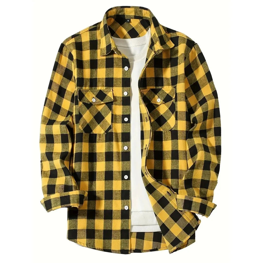 Classic Flannel Plaid Button-Down Shirt - I Love Goods