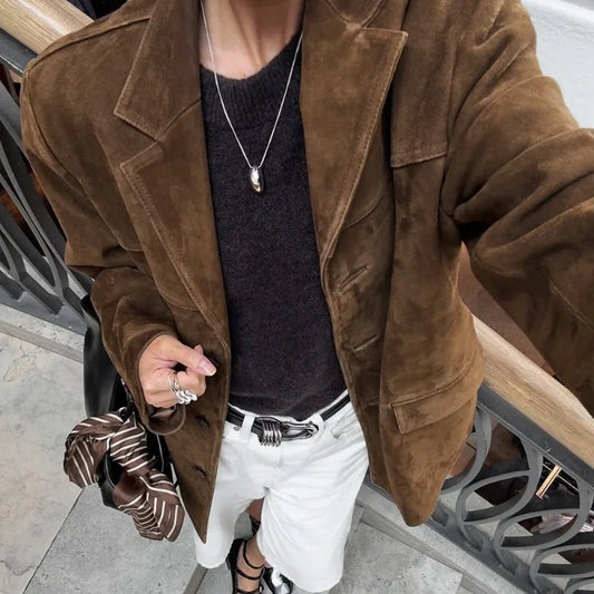 Vintage Suede Blazer for Women - I Love Goods