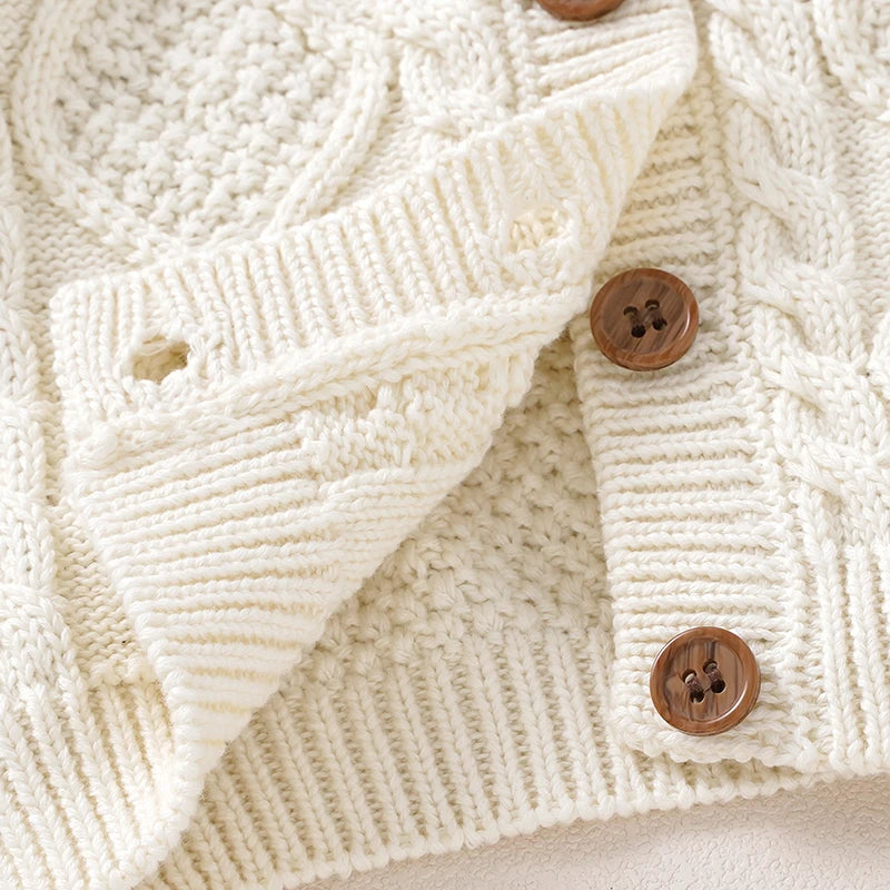 Knitted Cotton Baby Cardigan Sweater 0-3Y - I Love Goods