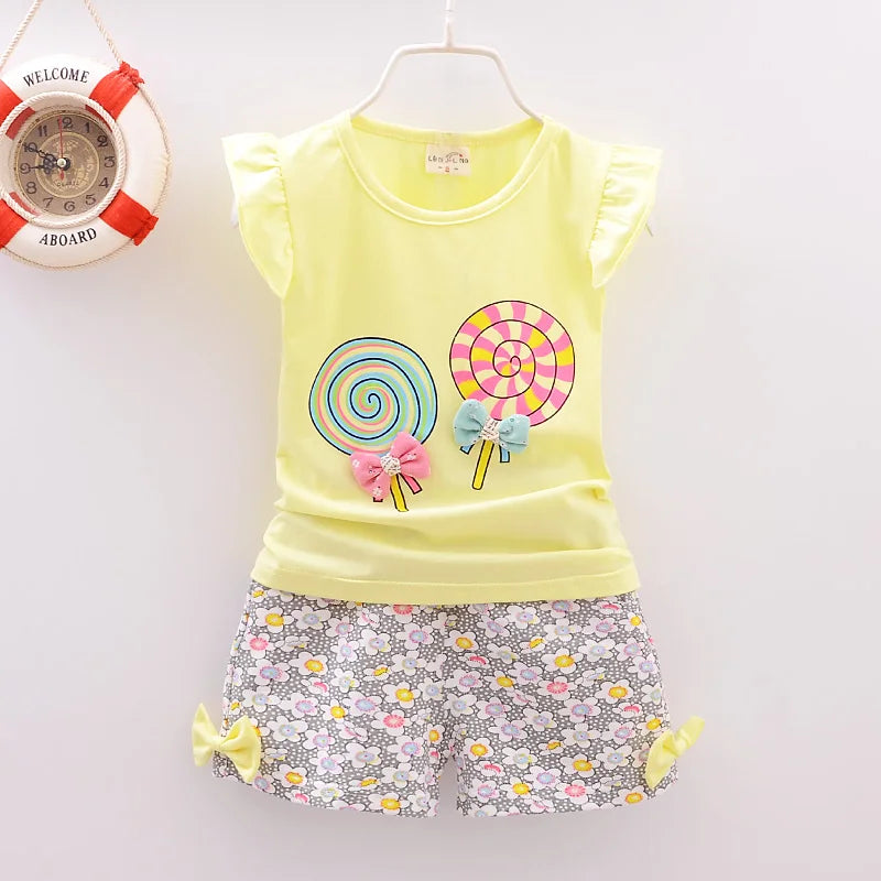 Sweet Treat Style: Girls 2PC Shorts Set - I Love Goods