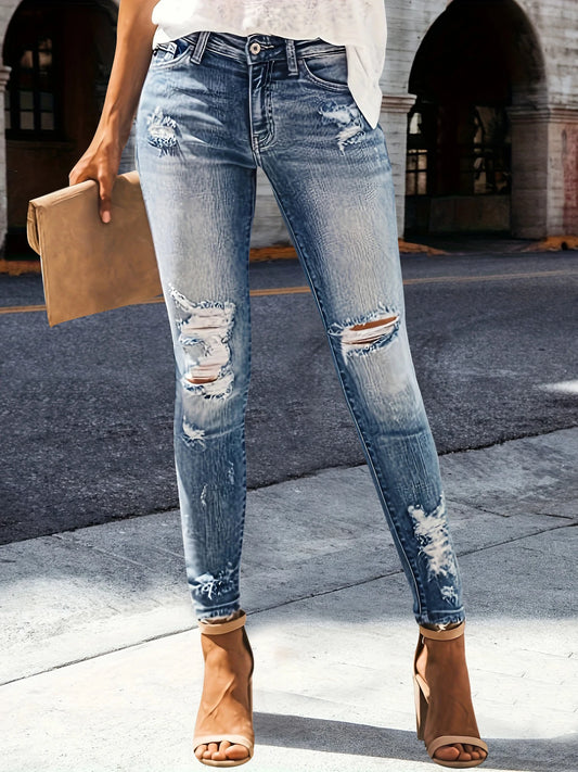High-Waist Slimming Stretch Jeans - I Love Goods