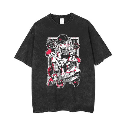Washed Vintage Anime Gothic T-Shirt - I Love Goods