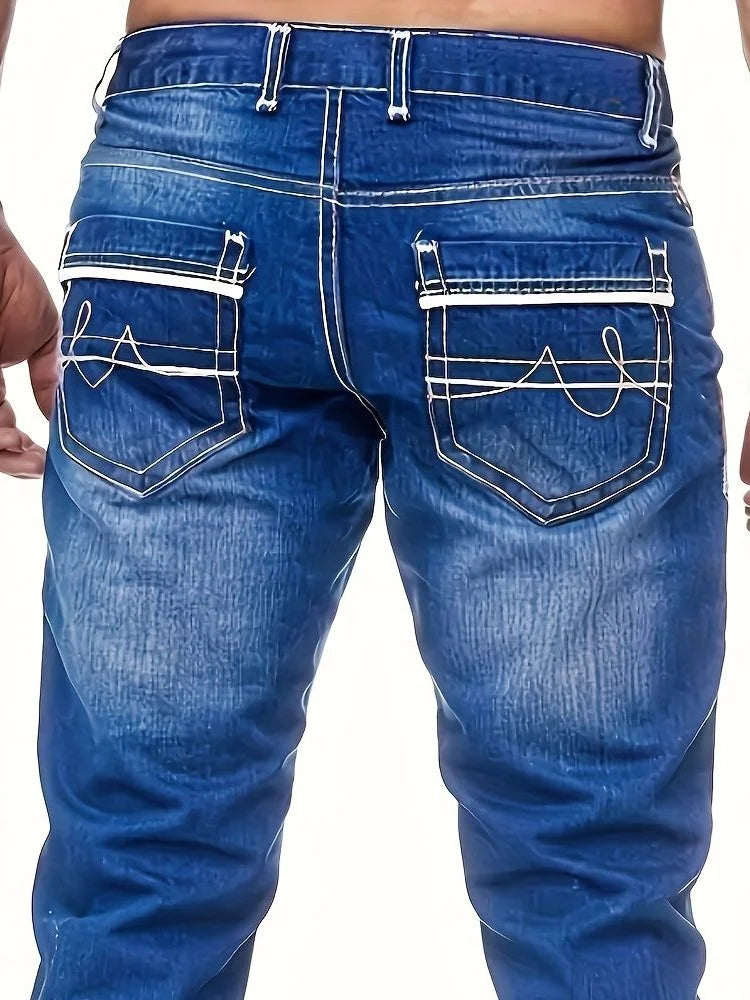 Cozy Blue Stretch Denim Jeans - I Love Goods