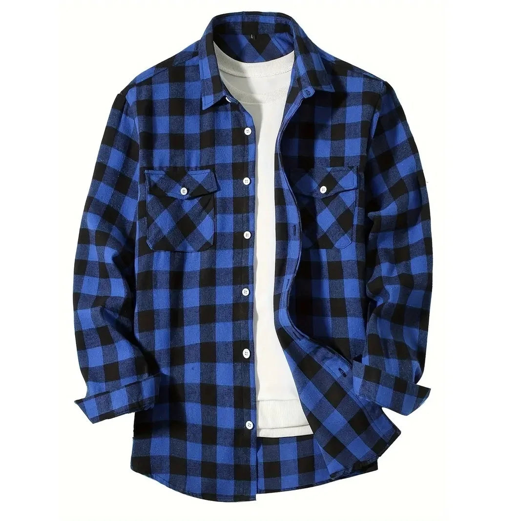 Classic Flannel Plaid Button-Down Shirt - I Love Goods