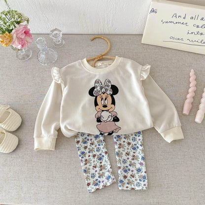 Girls' Fashion Cartoon Top & Pants Set - I Love Goods
