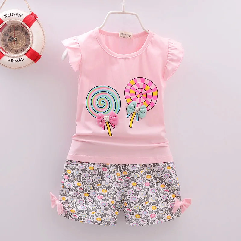 Sweet Treat Style: Girls 2PC Shorts Set - I Love Goods