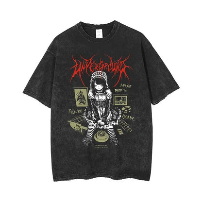 Washed Vintage Anime Gothic T-Shirt - I Love Goods