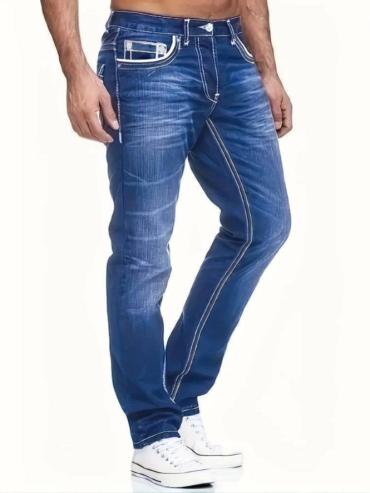 Cozy Blue Stretch Denim Jeans - I Love Goods