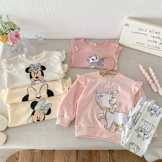 Girls' Fashion Cartoon Top & Pants Set - I Love Goods