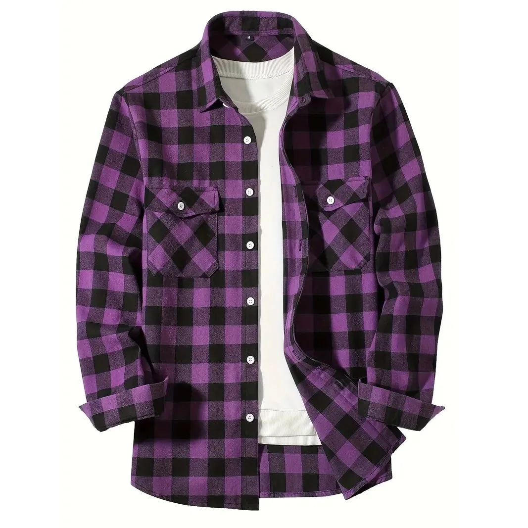Classic Flannel Plaid Button-Down Shirt - I Love Goods