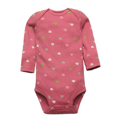 Newborn Baby Girl Long Sleeve 100% Cotton 5 PCS Cartoon Bodysuits - I Love Goods