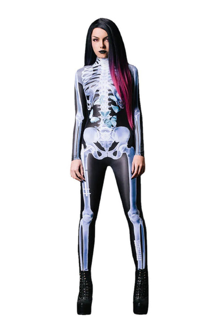 Spooky Skeleton 3D Print Bodysuit - I Love Goods
