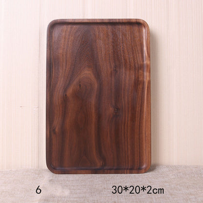 Japanese Style Wooden Black Walnut Rectangular Dinner Plate - I Love Goods