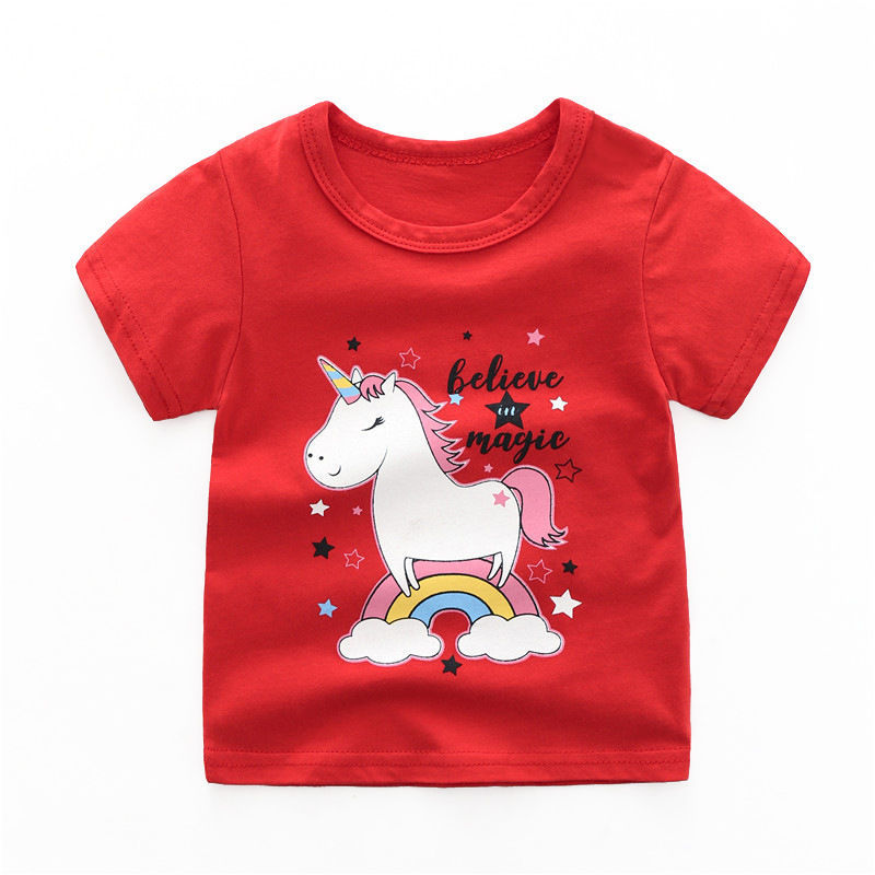 Baby Girls Simple Short-sleeved T-shirt - I Love Goods