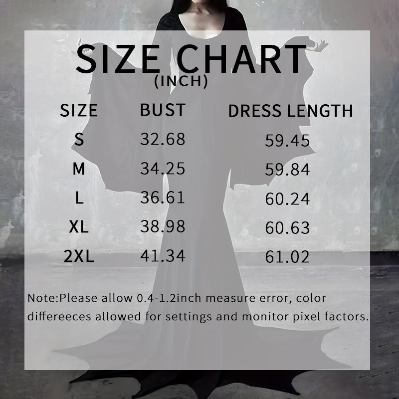 Gothic Witch Bat Sleeve Costume Dress - I Love Goods