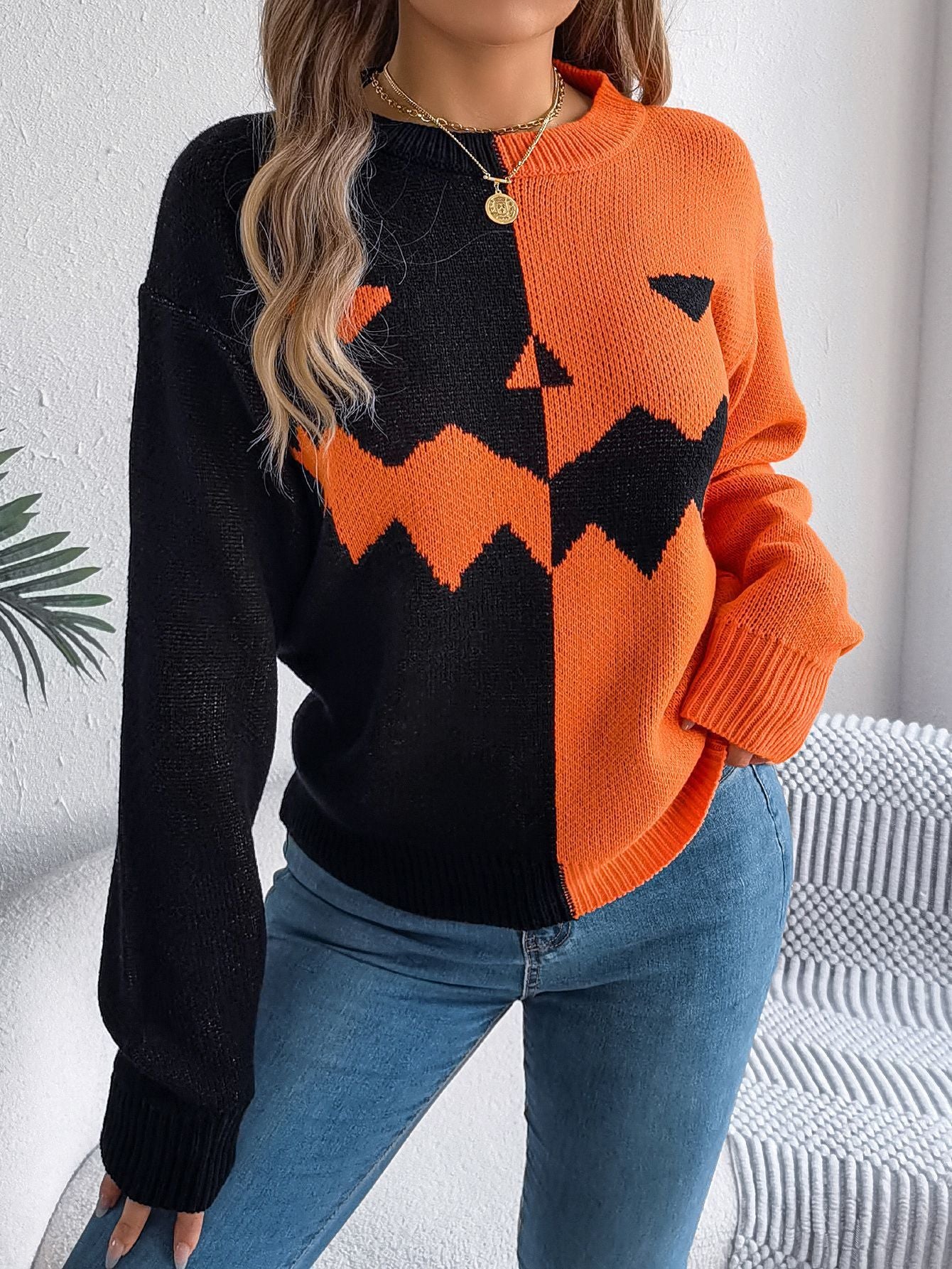 Fall-Ready Spooky Pumpkin Sweater - I Love Goods
