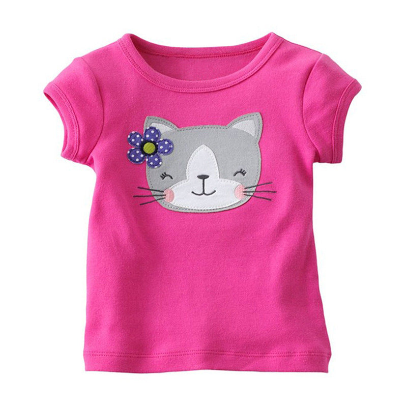 Baby Girls Simple Short-sleeved T-shirt - I Love Goods