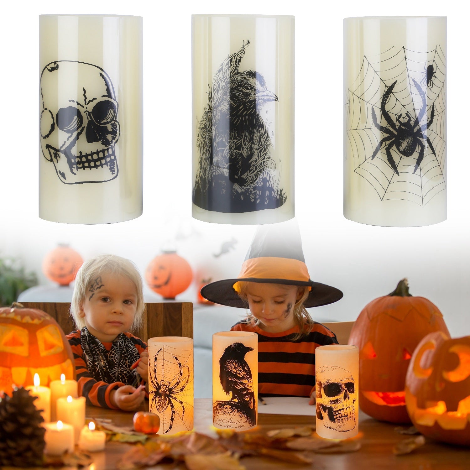 Spooky Glow 3PK Flameless Candles - I Love Goods