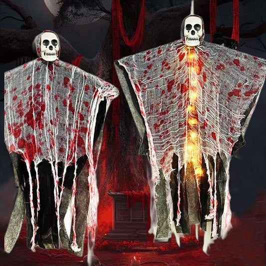 Glowing Blood-Stained Hanging Skull - I Love Goods