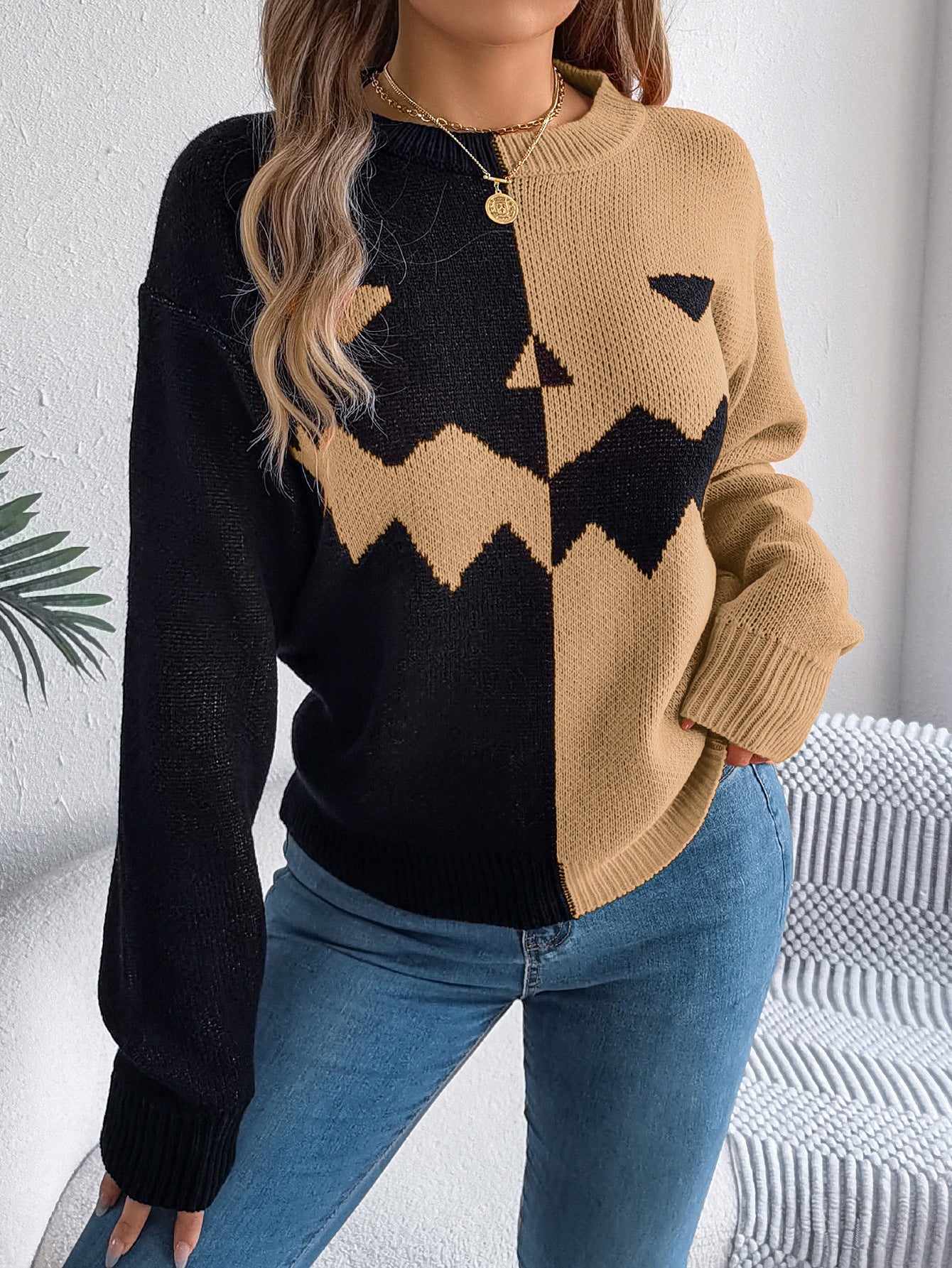 Fall-Ready Spooky Pumpkin Sweater - I Love Goods