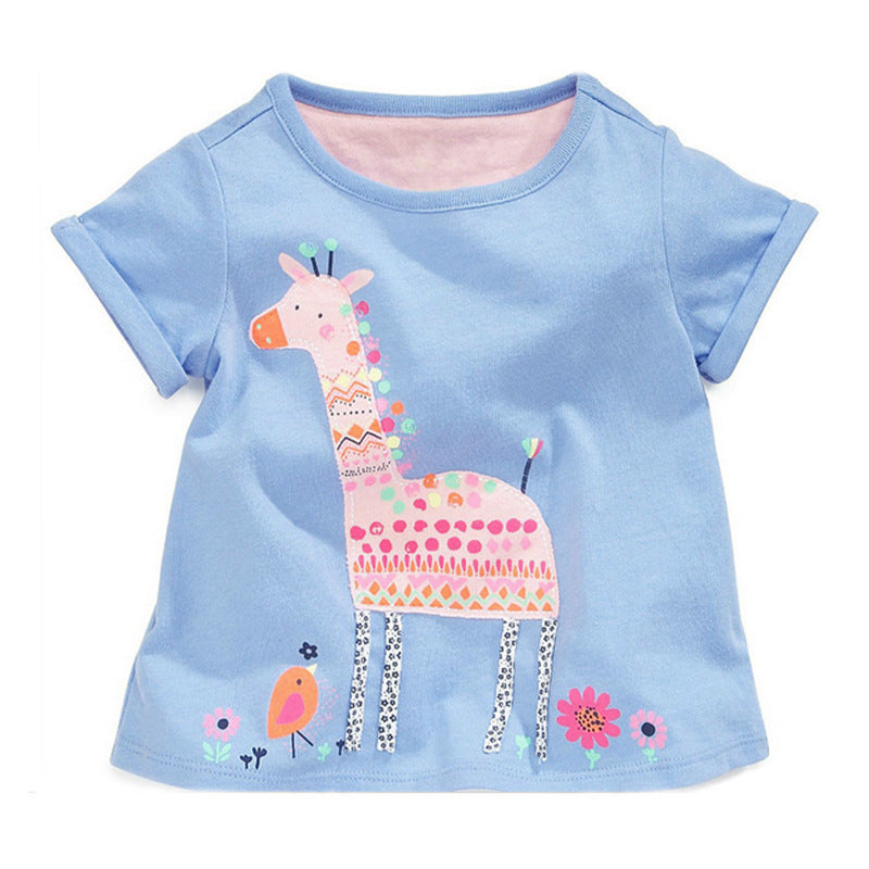 Baby Girls Simple Short-sleeved T-shirt - I Love Goods