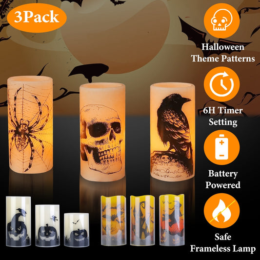 Spooky Glow 3PK Flameless Candles - I Love Goods
