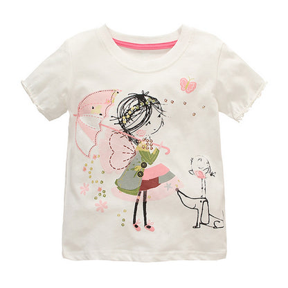 Baby Girls Simple Short-sleeved T-shirt - I Love Goods