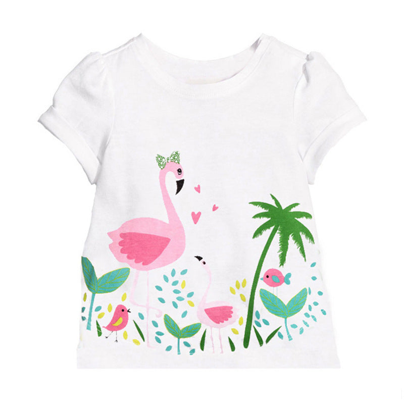 Baby Girls Simple Short-sleeved T-shirt - I Love Goods